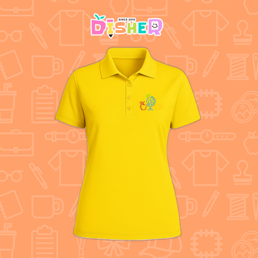 PBD-D-071: Polo Bordada Dry Fit Dama I Globo terráqueo trazos