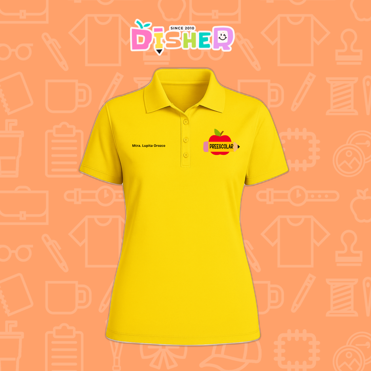 PBD-D-084: Polo Bordada Dry Fit Dama I Manzana preescolar