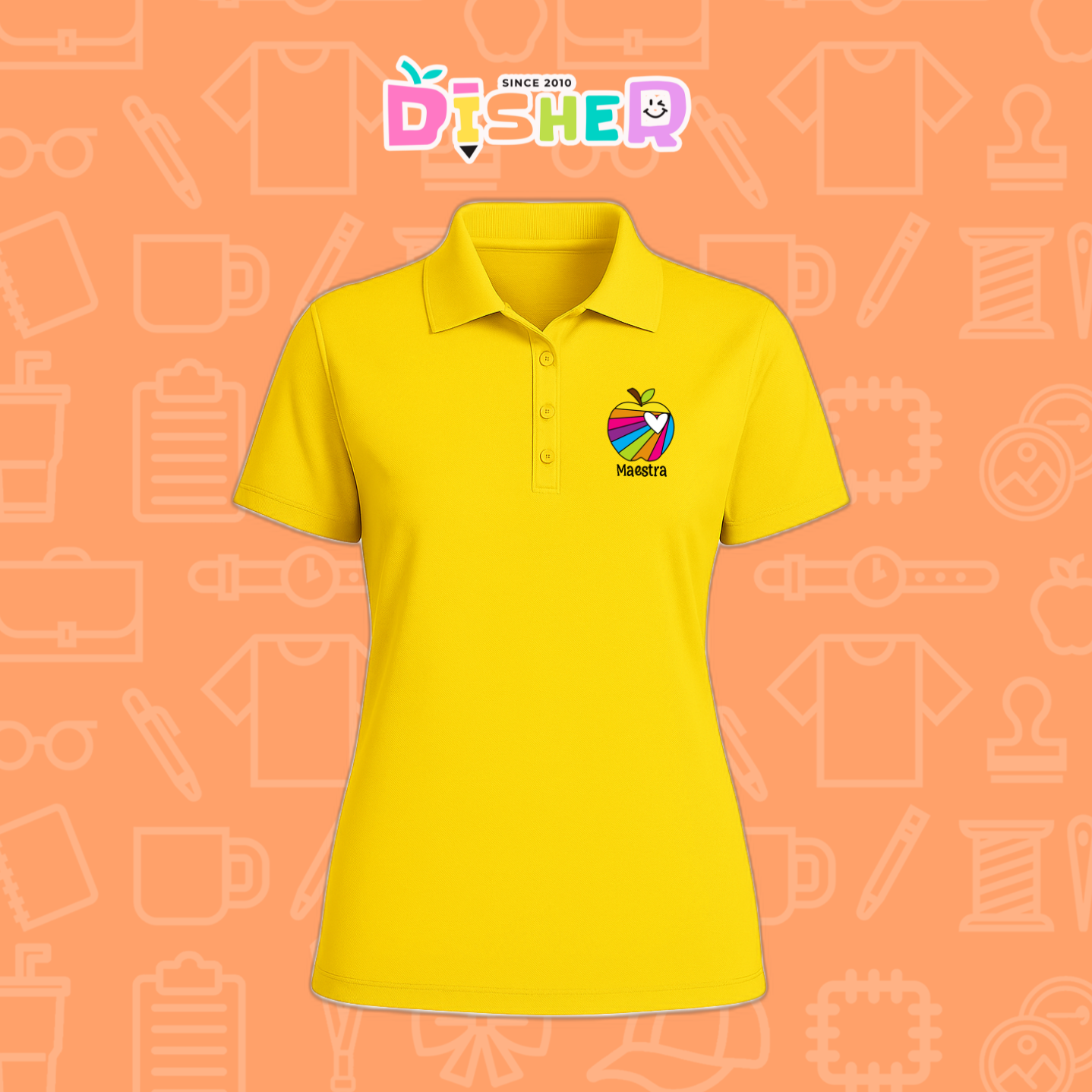 PBD-D-075: Polo Bordada Dry Fit Dama I Manzana rayaz colores