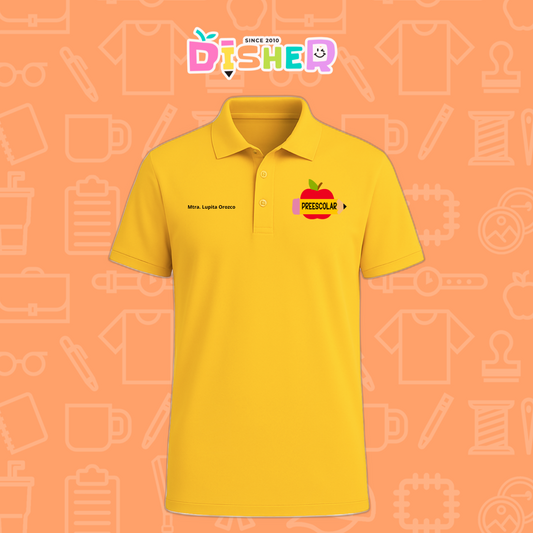 PBD-C-0084: Polo Bordada Dry Fit Caballero I Manzana preescolar