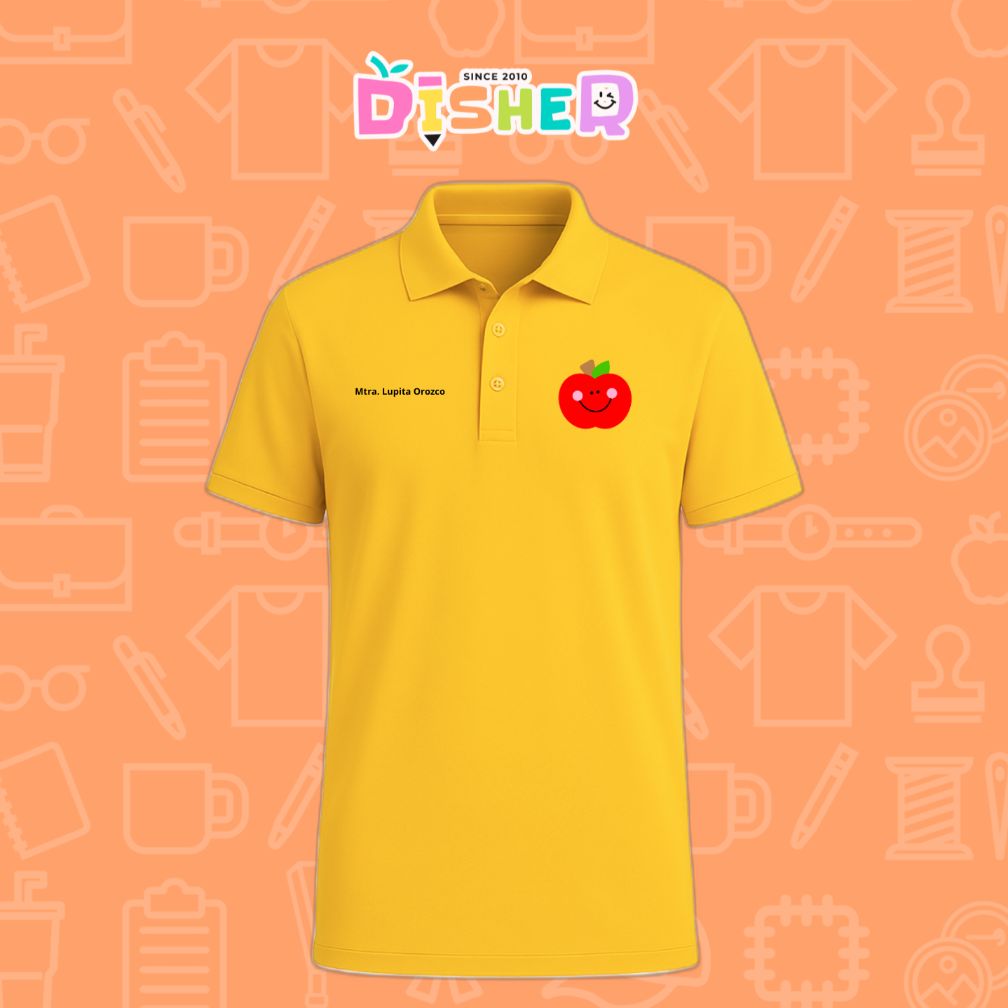 PBD-C-0030: Polo Bordada Dry Fit Caballero I Smile Apple