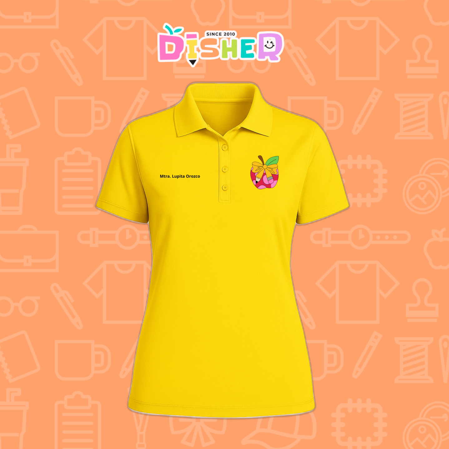 PBD-D-012: Polo Bordada Dry Fit Dama I Manzana moño
