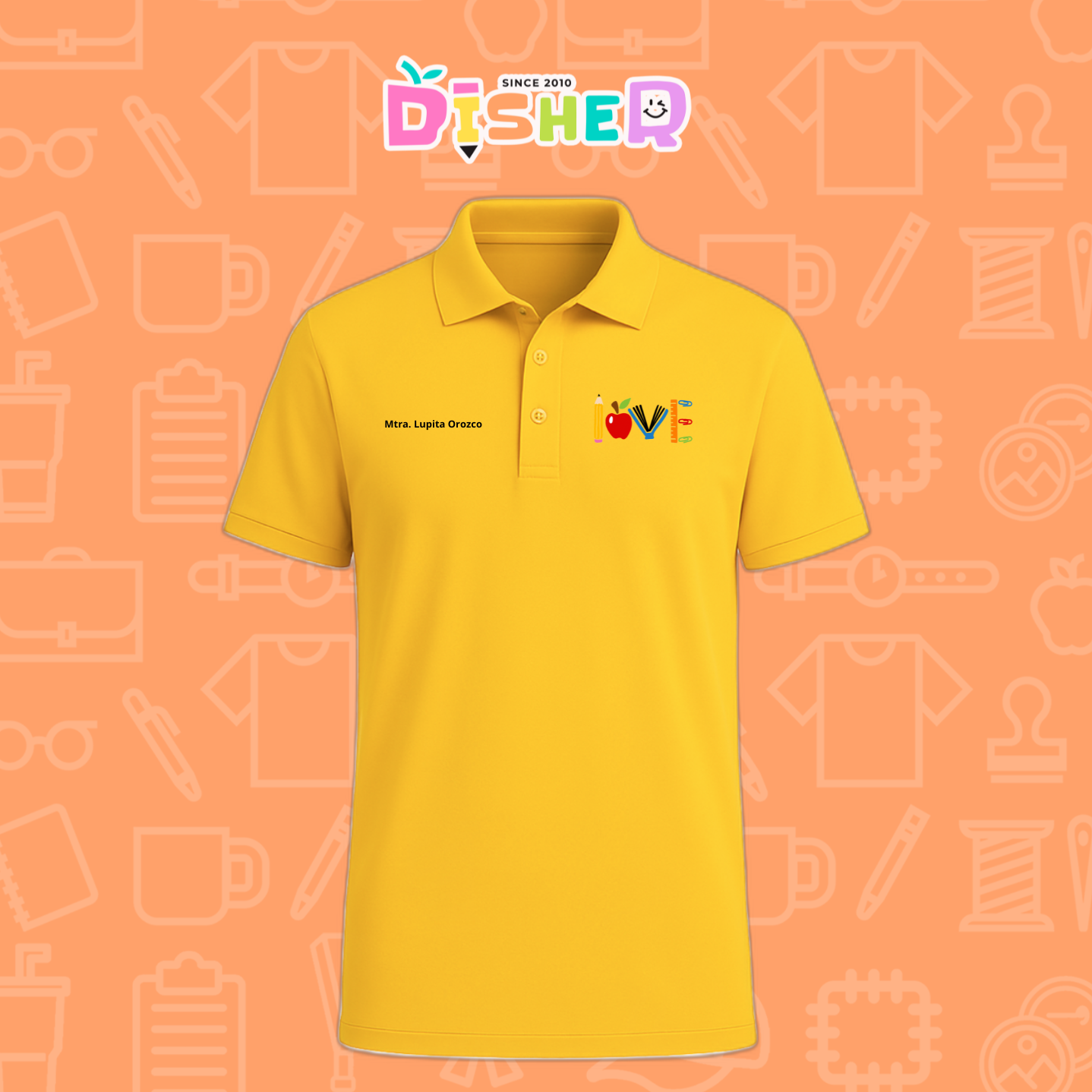 PBD-C-0074: Polo Bordada Dry Fit Caballero I Love libro