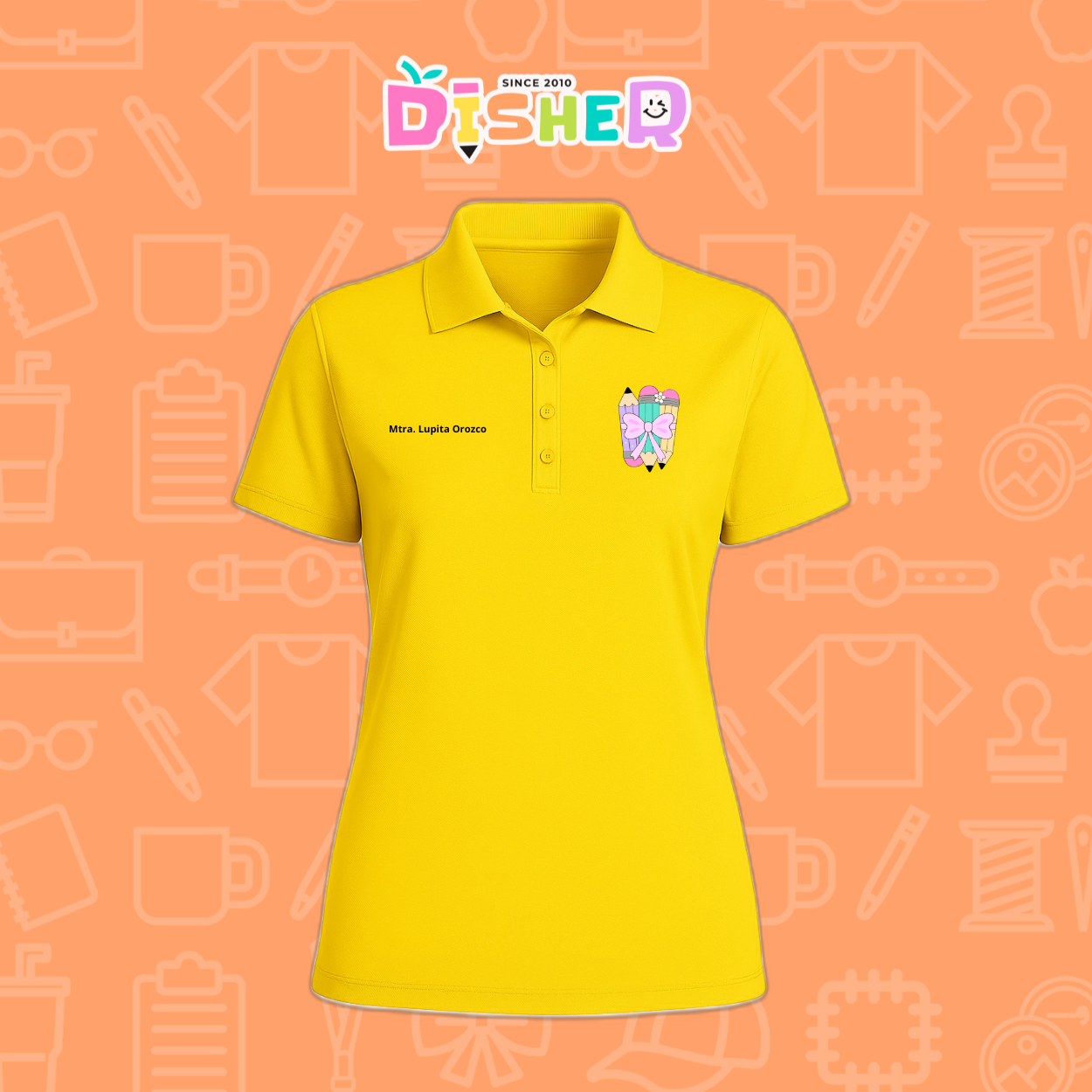 PBD-D-007 : Polo Bordada Dry Fit Dama I Lápices moñito