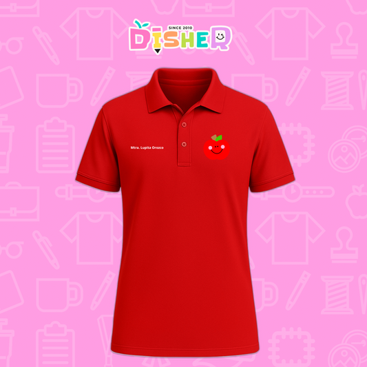 PBD-C-0030: Polo Bordada Dry Fit Caballero I Smile Apple