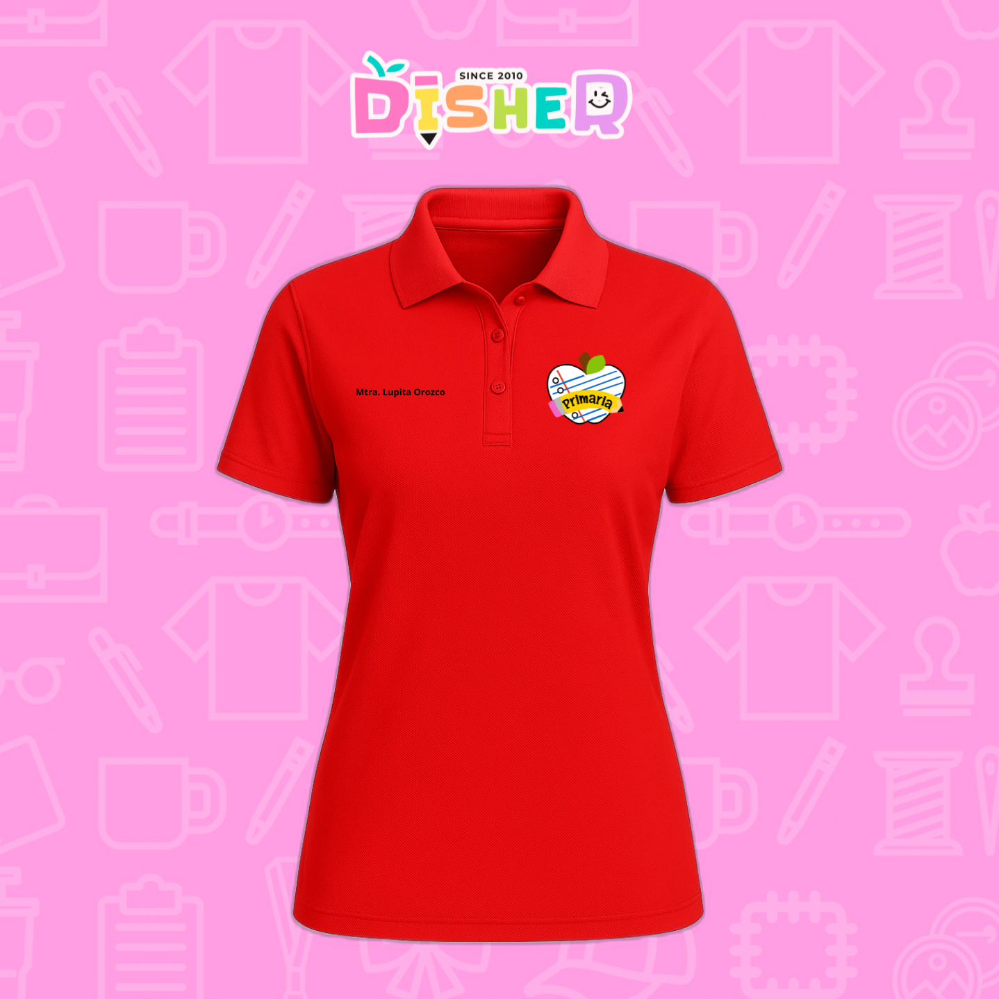 PBD-D-093: Polo Bordada Dry Fit Dama I Corazón papel primaria