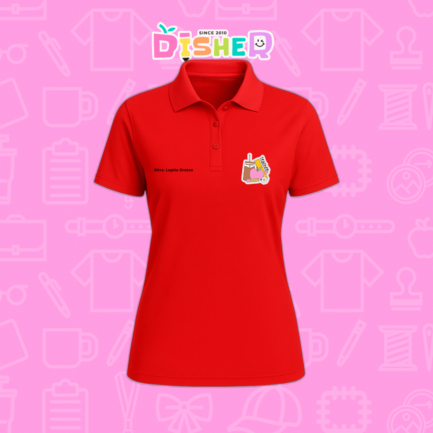 PBD-D-036: Polo Bordada Dry Fit Dama I Teacher coffe