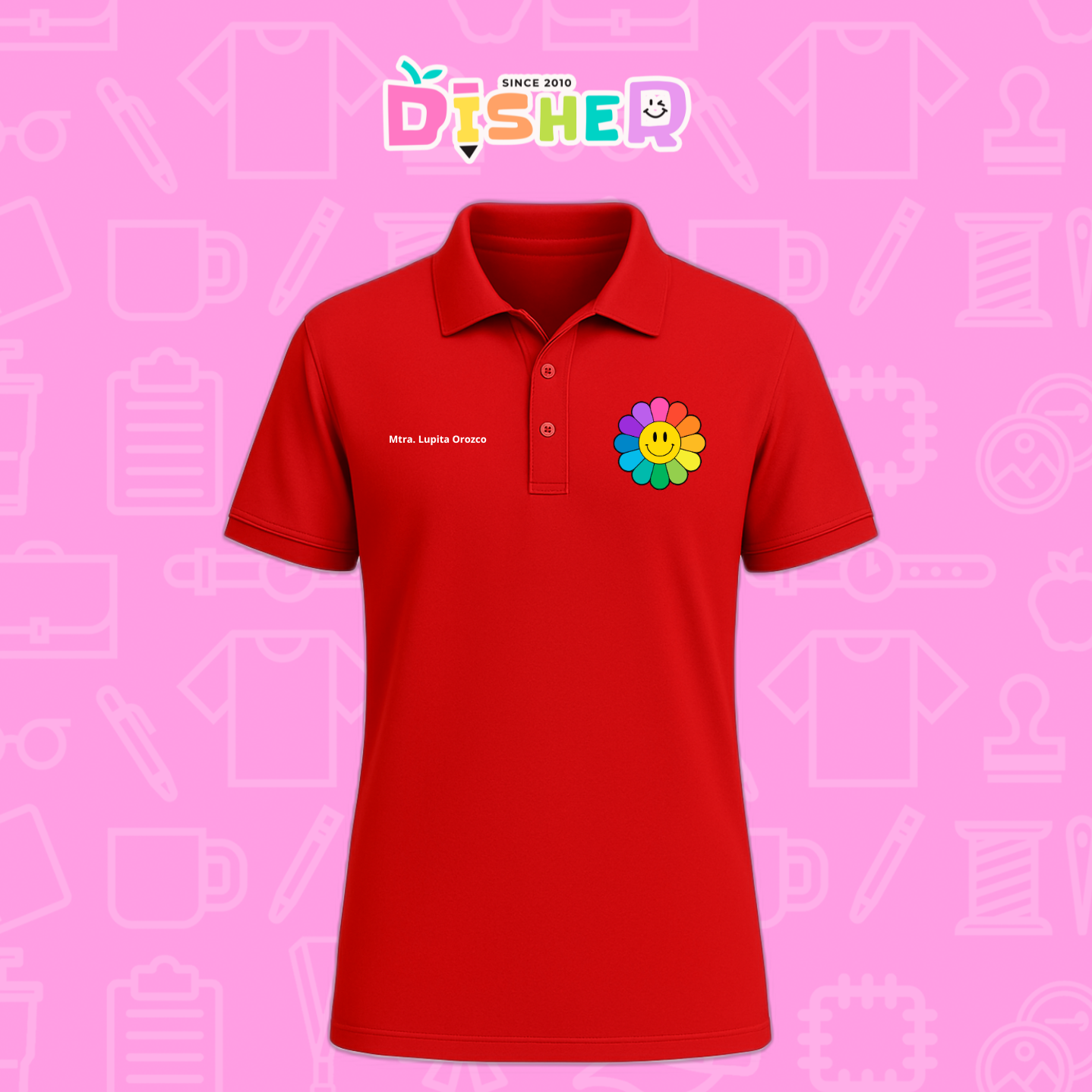 PBD-C-0018: Polo Bordada Dry Fit Caballero I Flor de colores