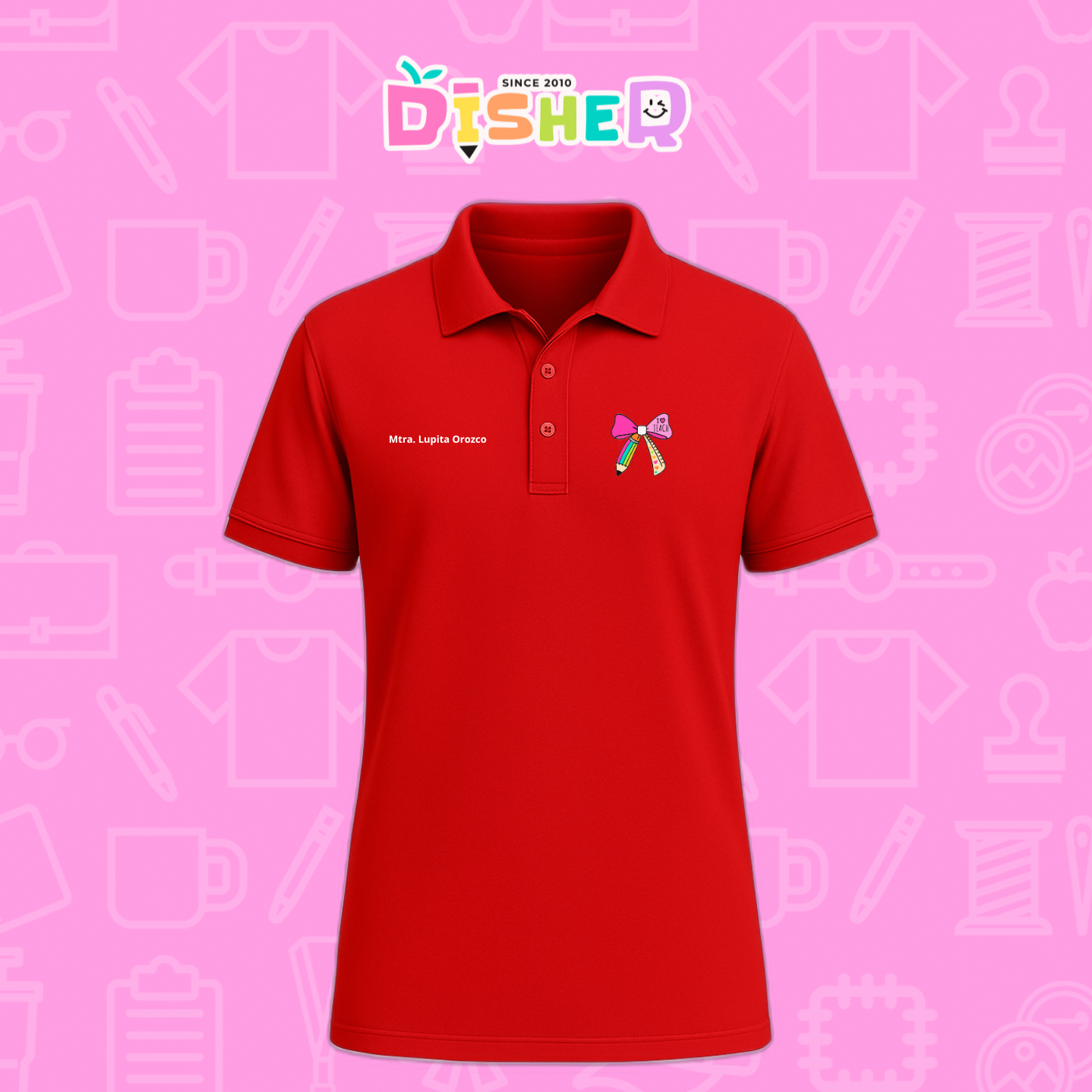 PBD-C-0040: Polo Bordada Dry Fit Caballero I Moño arcoiris