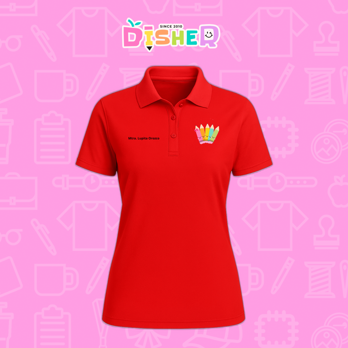 PBD-D-042: Polo Bordada Dry Fit Dama I Amigas crayolas