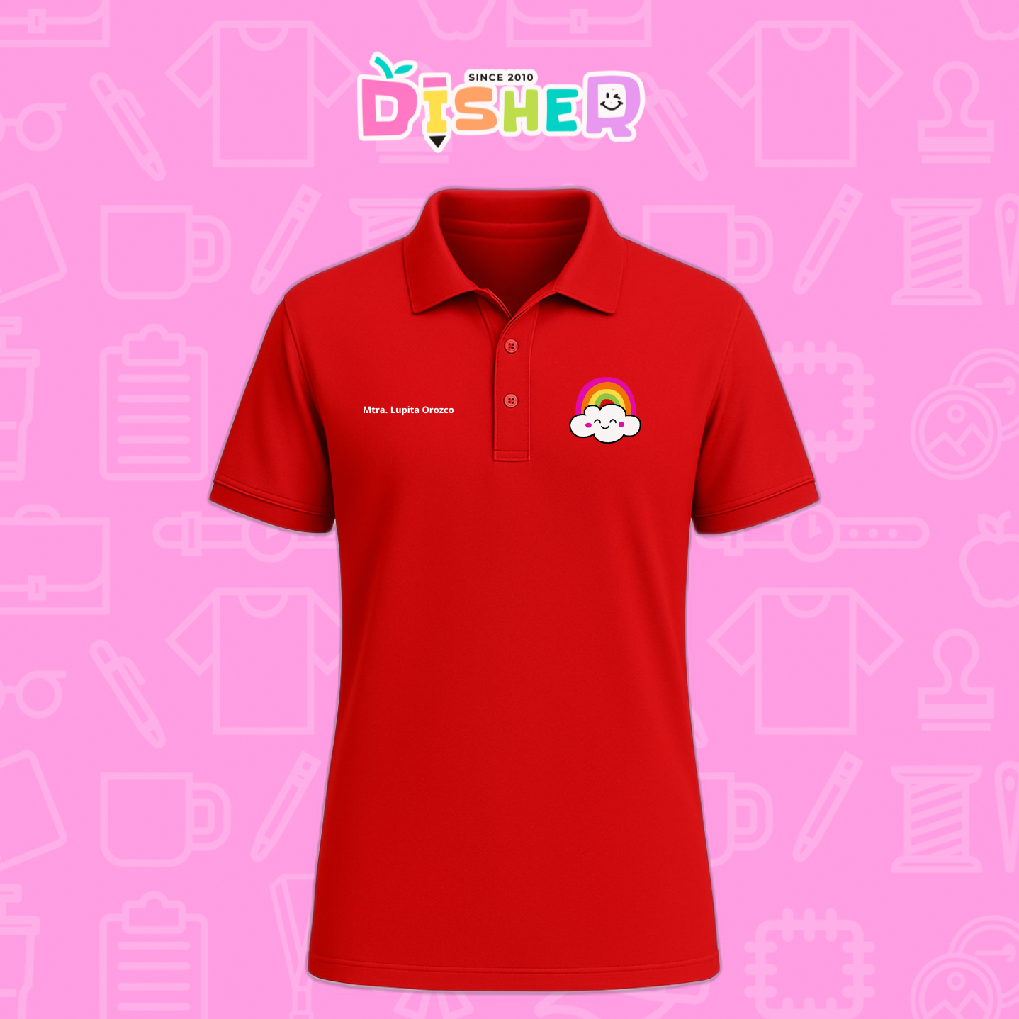PBD-C-0017: Polo Bordada Dry Fit Caballero I Nube arcoíris