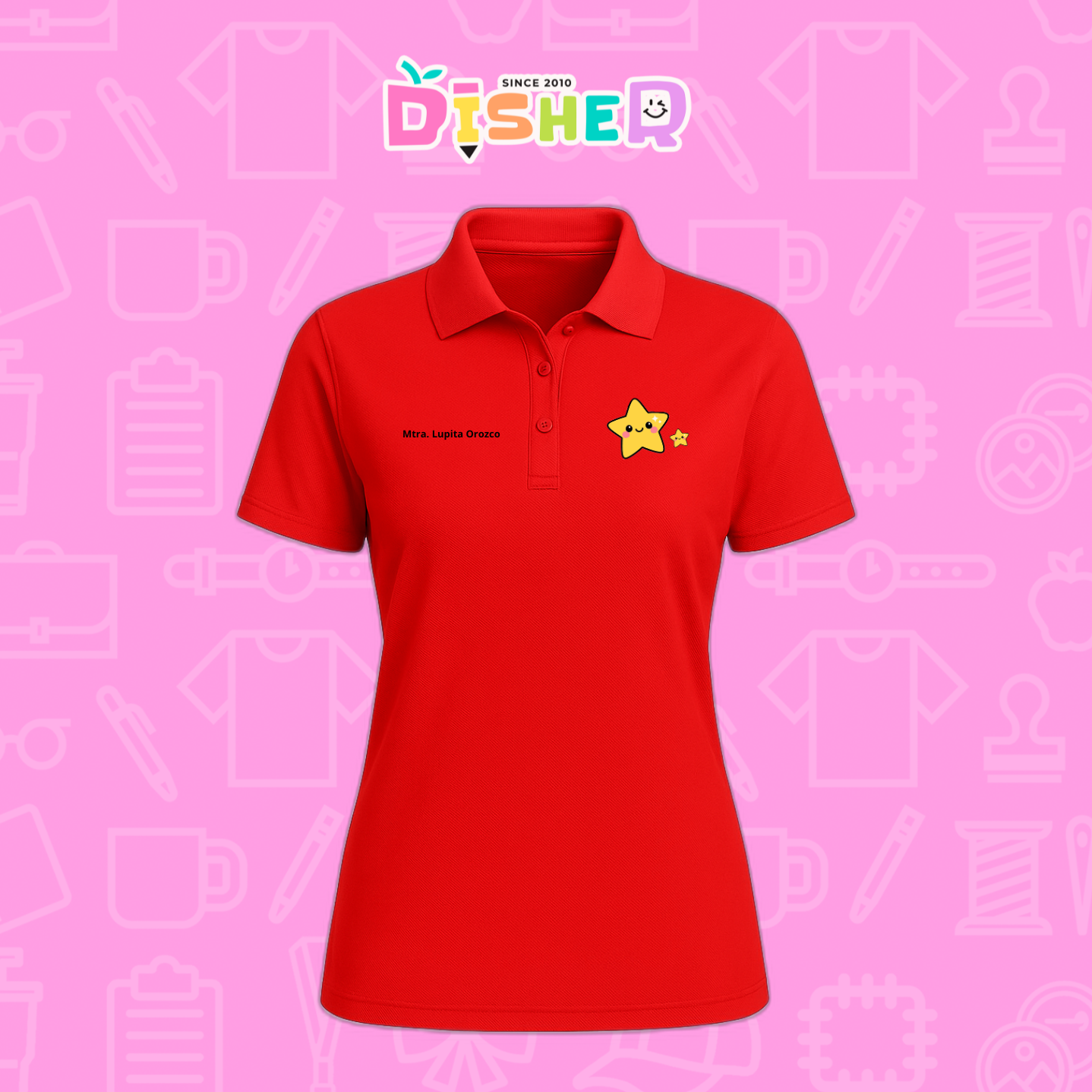 PBD-D-046: Polo Bordada Dry Fit Dama I Estrellitas