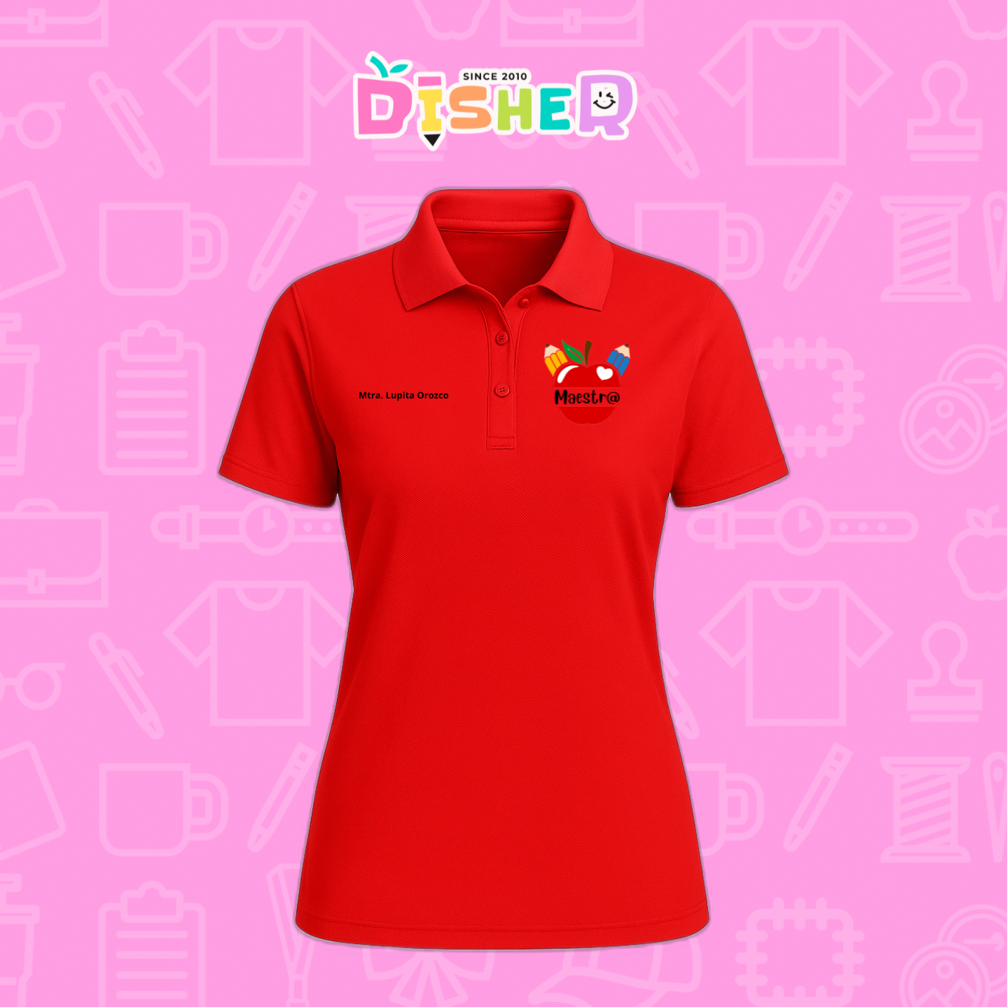 PBD-D-091: Polo Bordada Dry Fit Dama I Manzana lápices