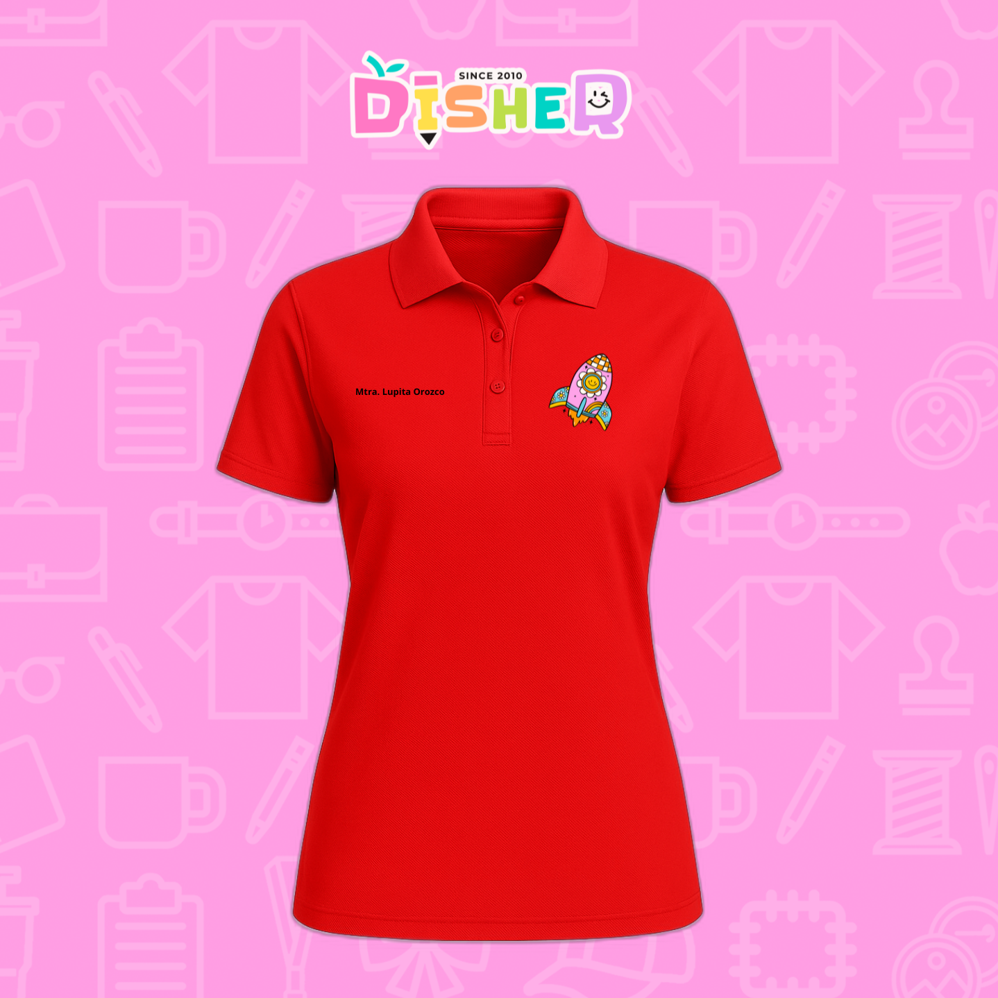 PBD-D-027: Polo Bordada Dry Fit Dama I Cohete