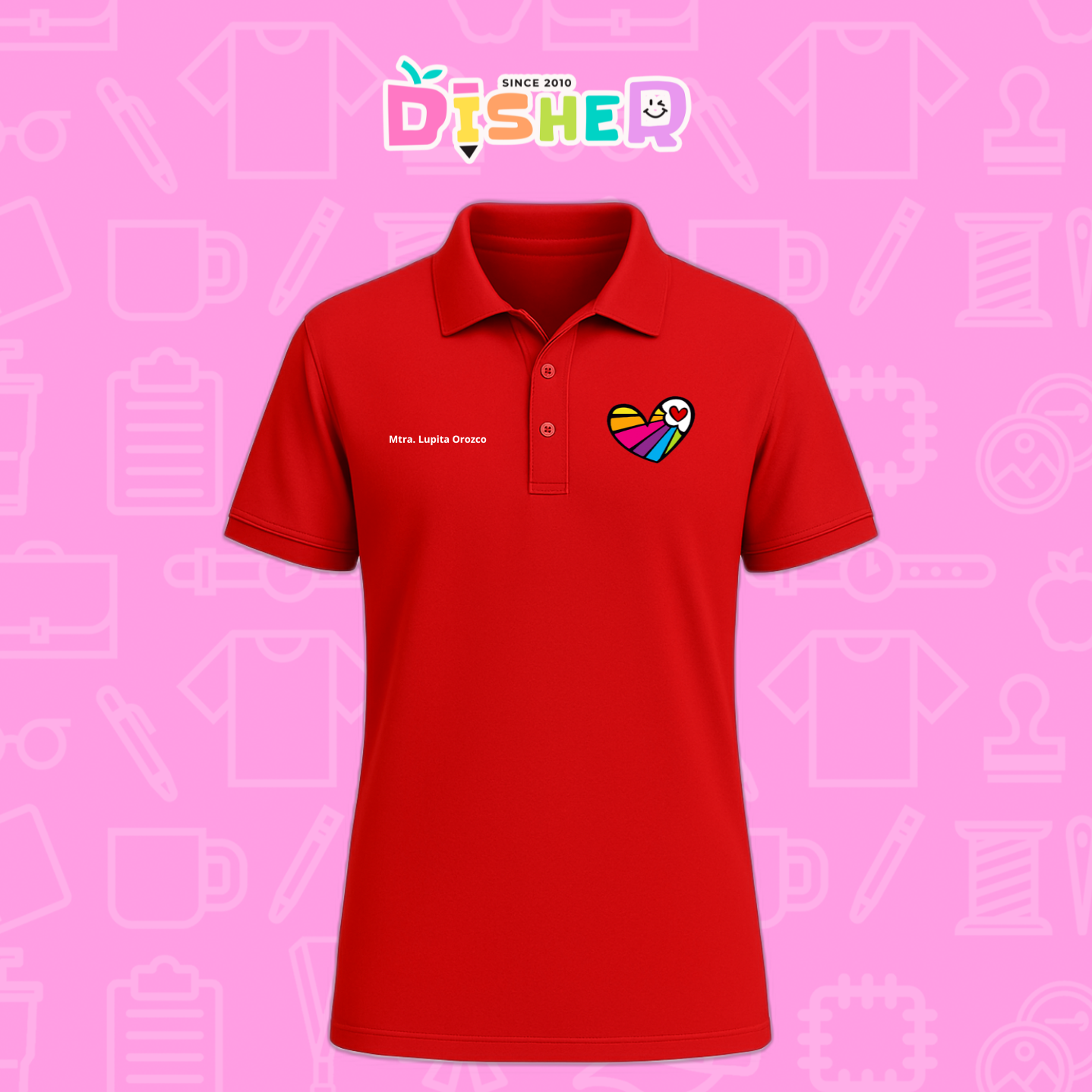 PBD-C-0073: Polo Bordada Dry Fit Caballero I Corazón lineas