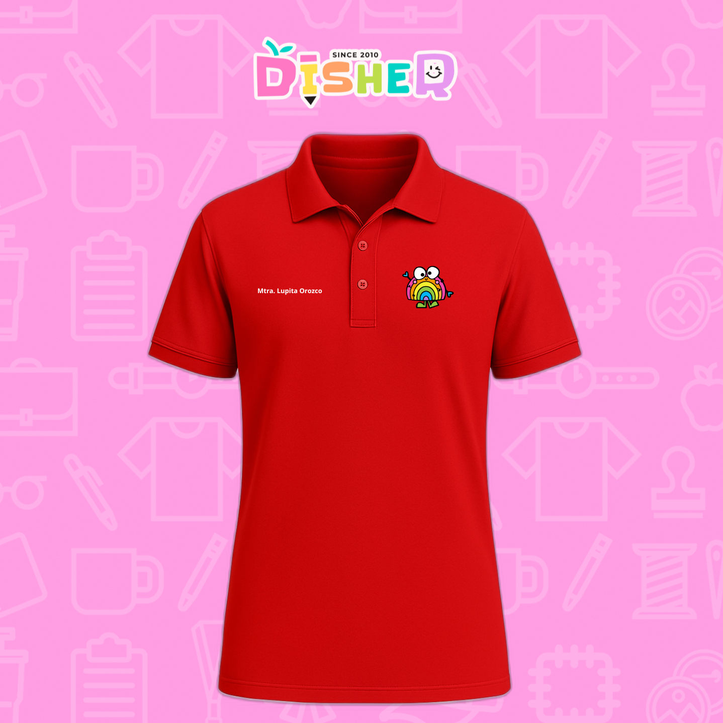 PBD-C-0029: Polo Bordada Dry Fit Caballero I Arcoíris manitas