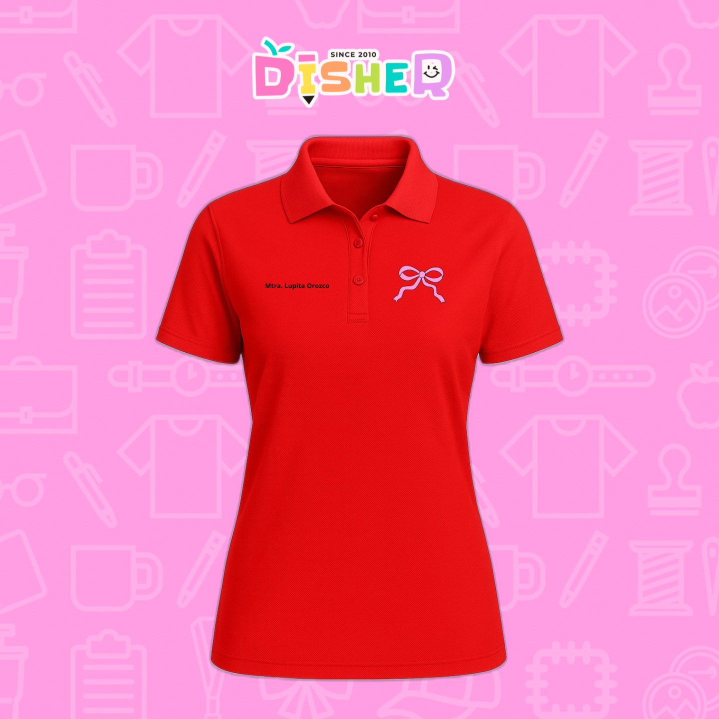 PBD-D-048: Polo Bordada Dry Fit Dama I Moño girly
