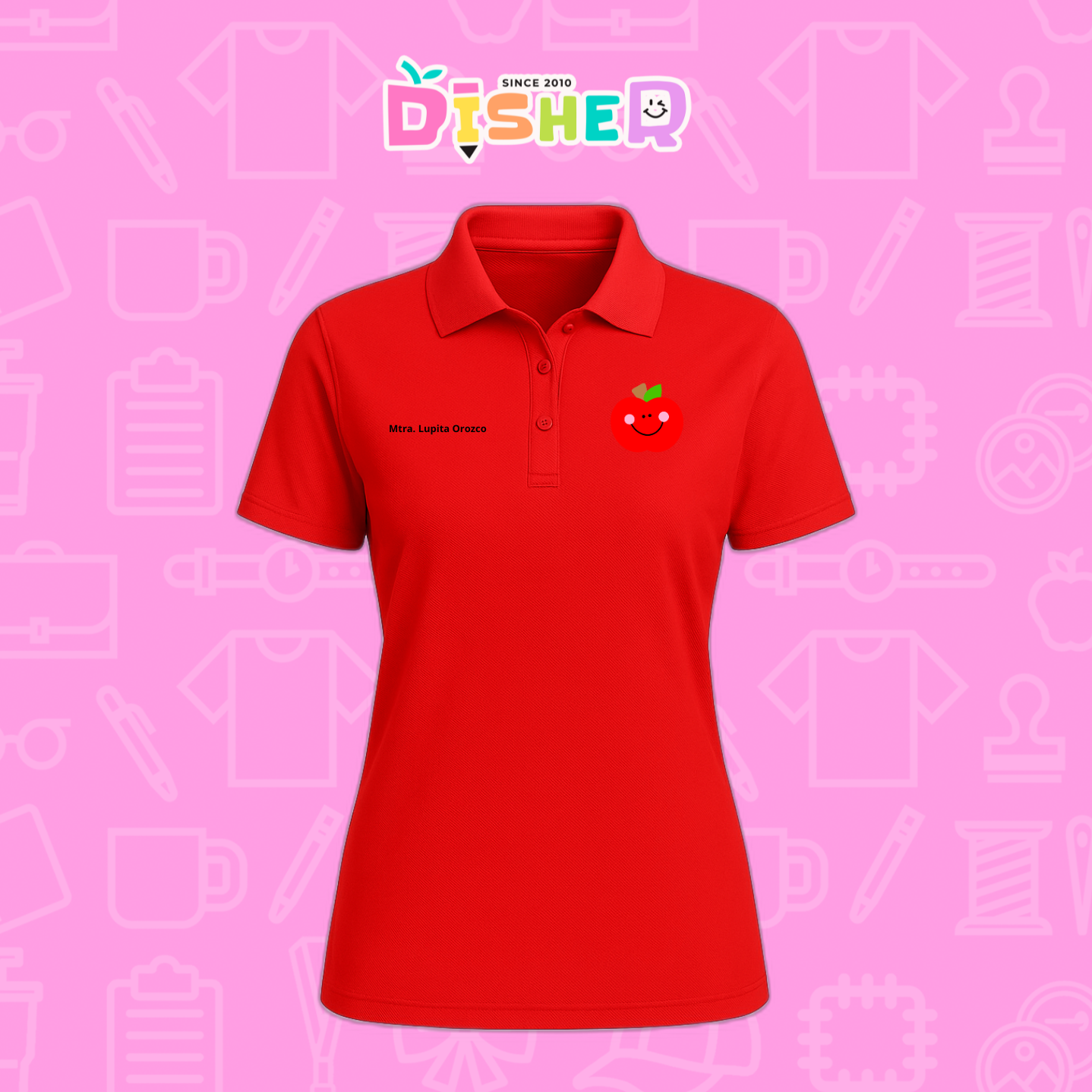 PBD-D-030: Polo Bordada Dry Fit Dama I Smile Apple