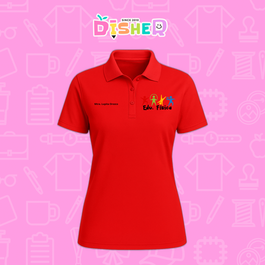 PBD-D-090: Polo Bordada Dry Fit Dama I Educación física