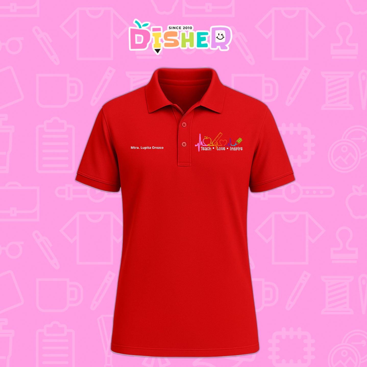 PBD-C-0082: Polo Bordada Dry Fit Caballero I Latidos