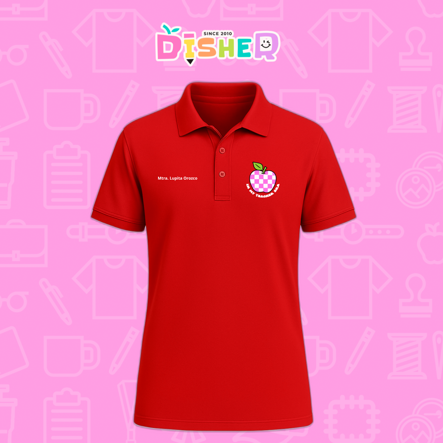 PBD-C-0026: Polo Bordada Dry Fit Caballero I Manzana cuadros