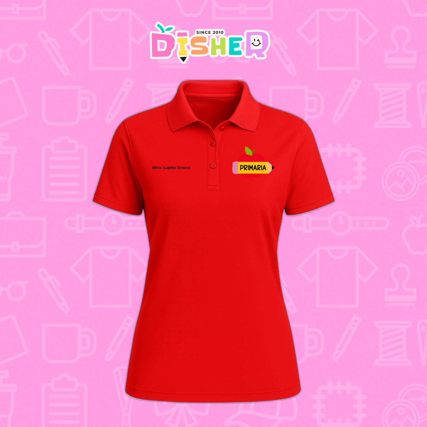 PBD-D-085: Polo Bordada Dry Fit Dama I Manzana primaria
