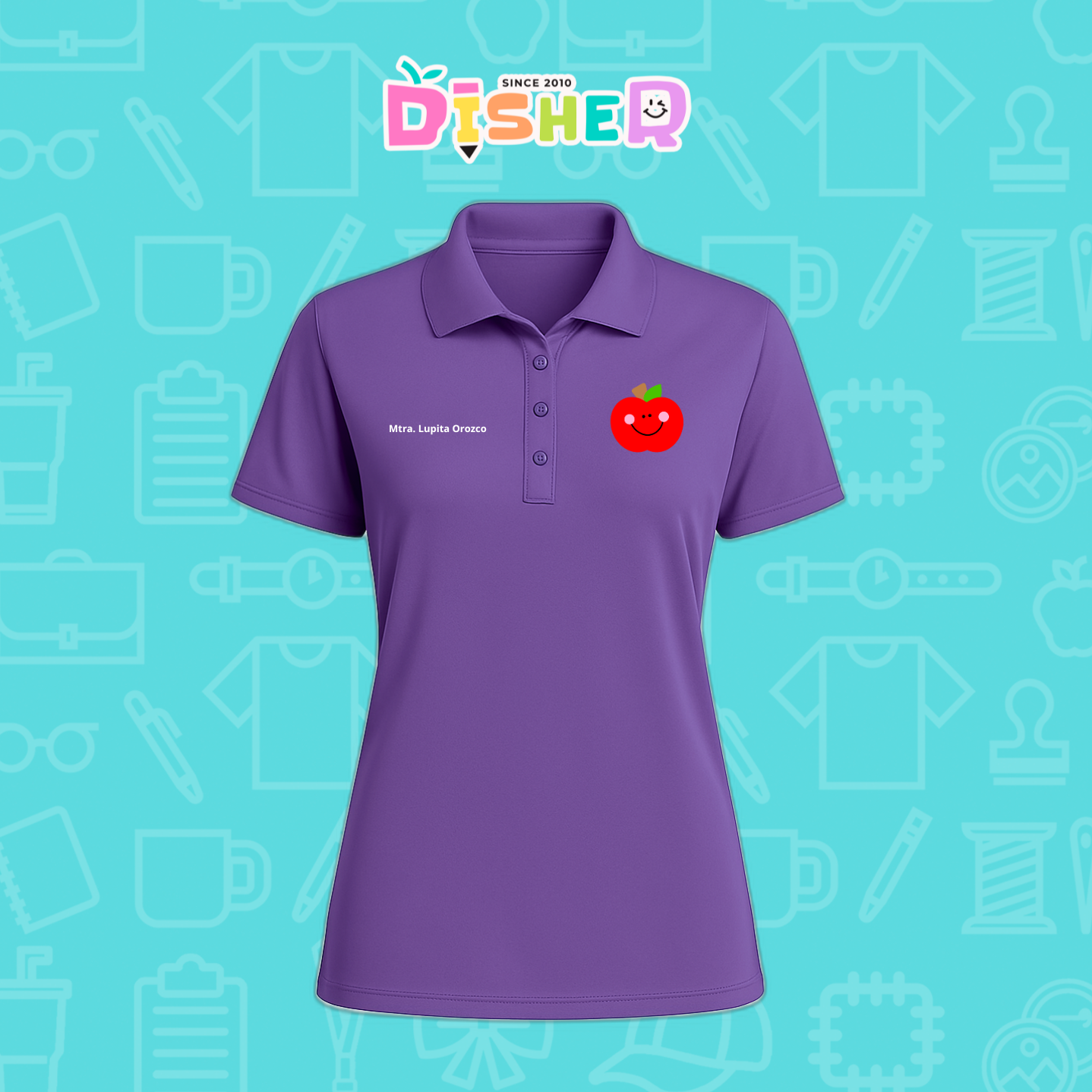 PBD-D-030: Polo Bordada Dry Fit Dama I Smile Apple