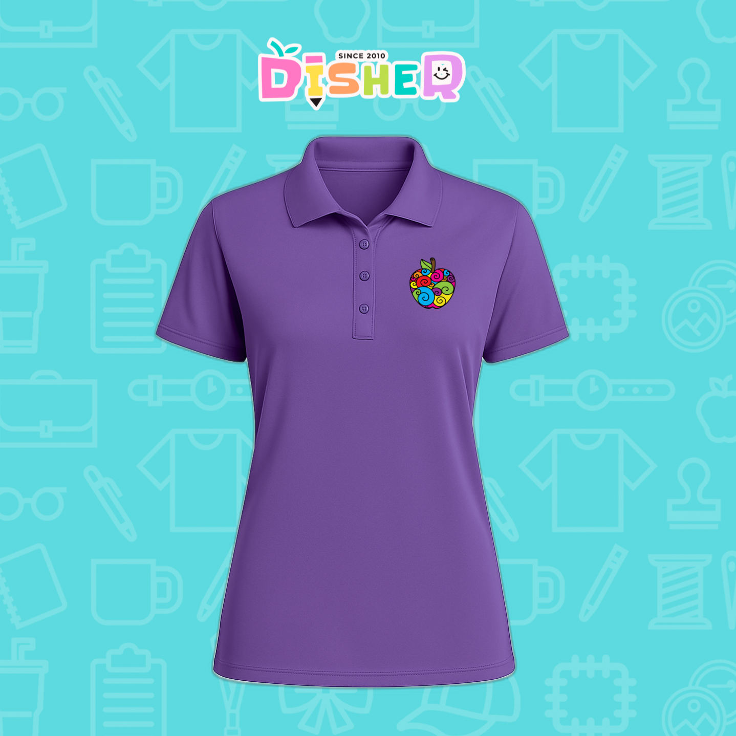 PBD-D-067: Polo Bordada Dry Fit Dama I Manzana risco