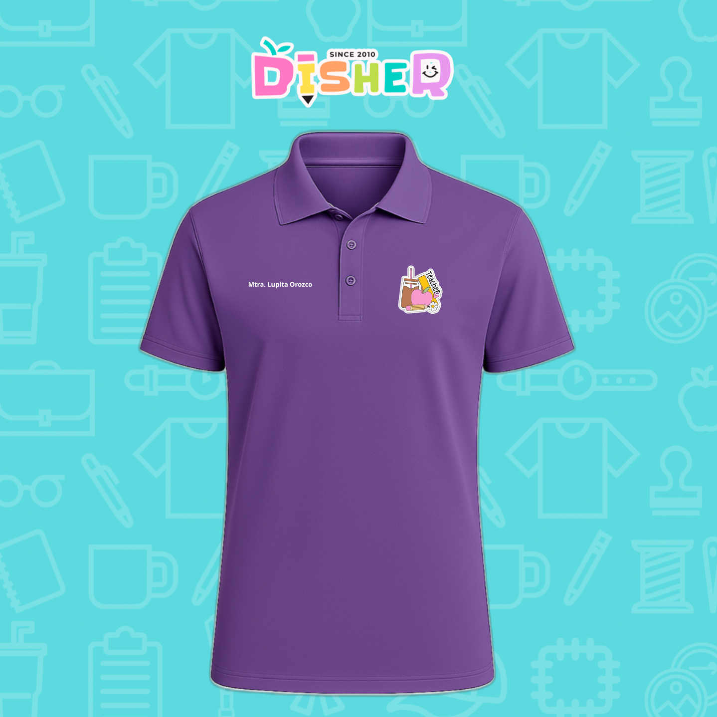PBD-C-0036: Polo Bordada Dry Fit Caballero I Teacher coffe