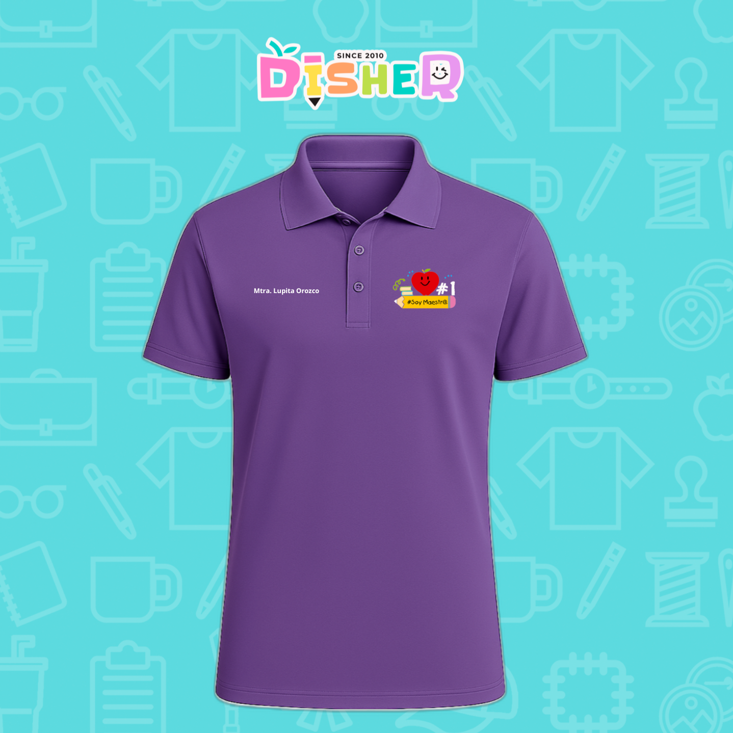 PBD-C-001: Polo Bordada Dry Fit Caballero I Manzana lápiz