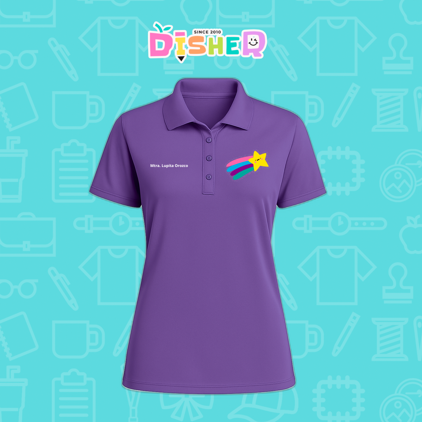 PBD-D-019: Polo Bordada Dry Fit Dama I Estrella fugaz