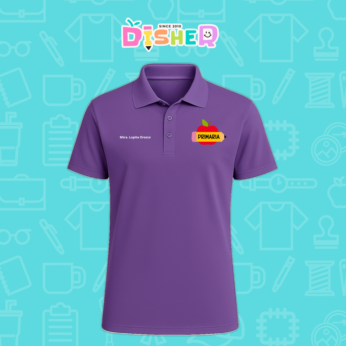 PBD-C-0086: Polo Bordada Dry Fit Caballero I Teacher rainbow