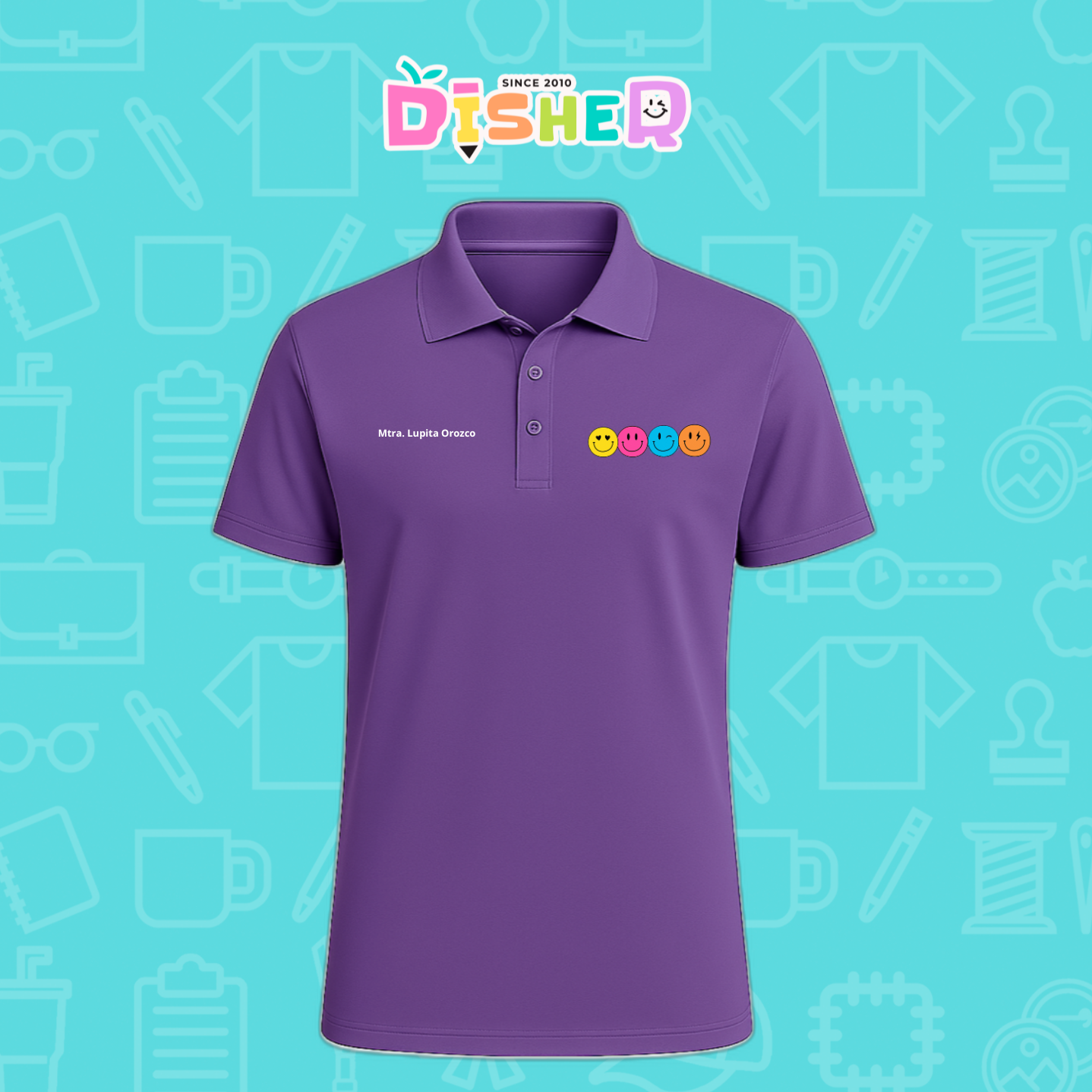 PBD-C-0024: Polo Bordada Dry Fit Caballero I Caritas felices