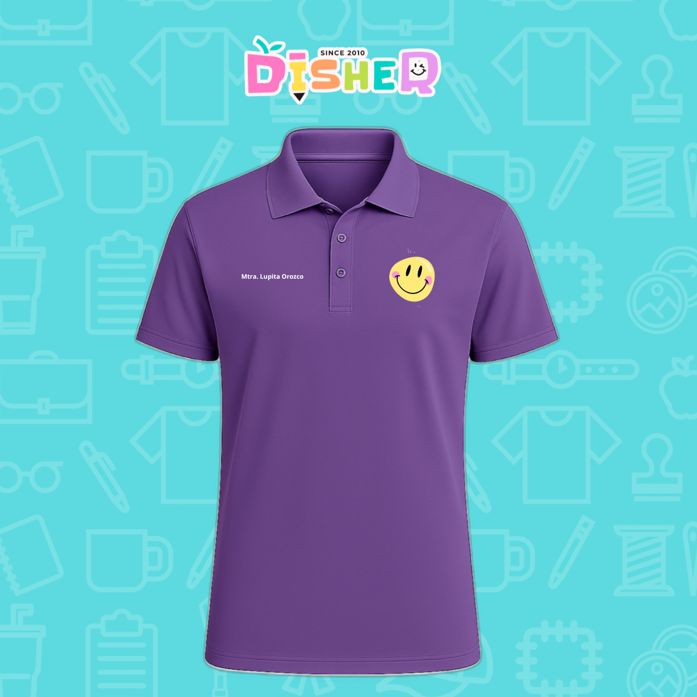 PBD-C-0021: Polo Bordada Dry Fit Caballero I Happy face