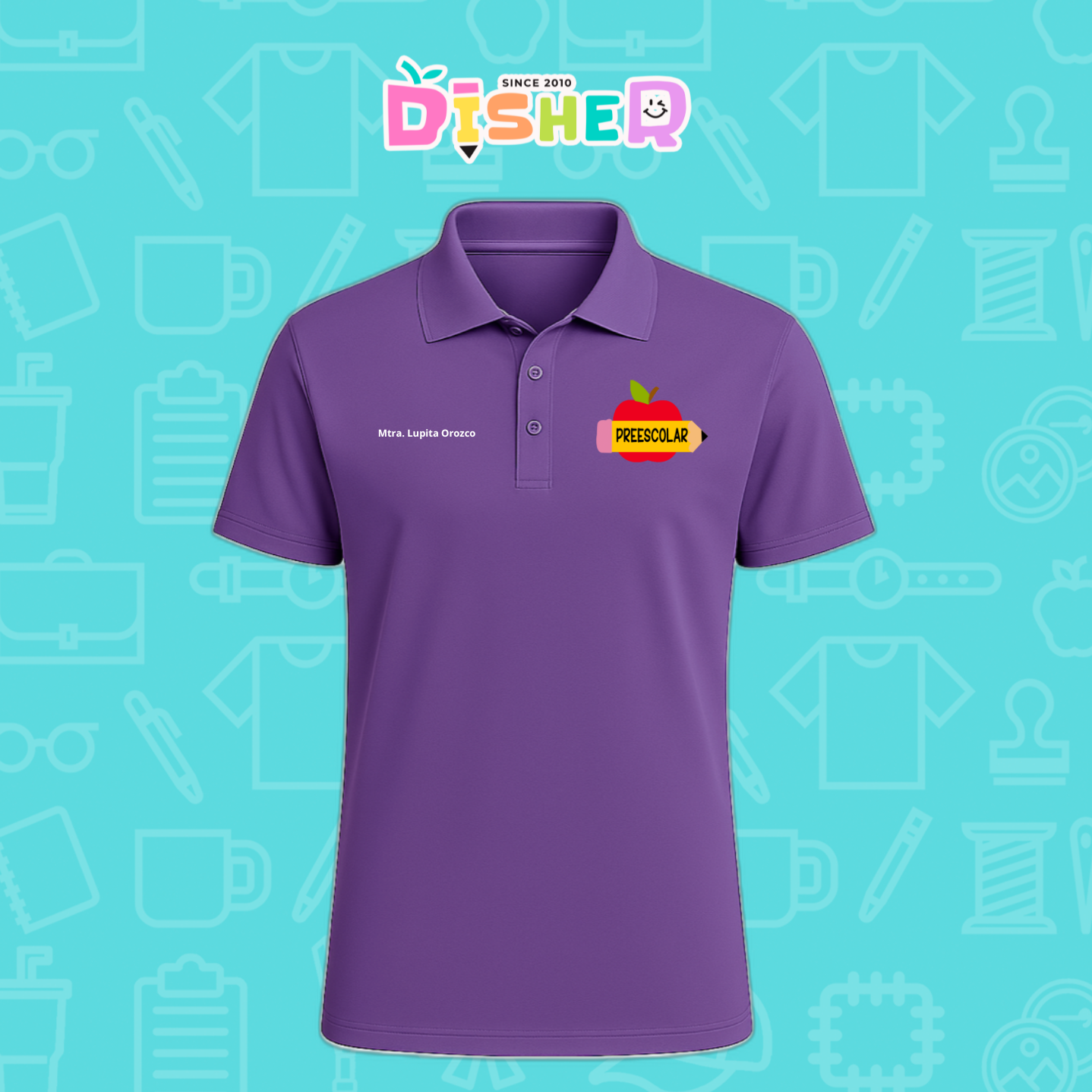 PBD-C-0084: Polo Bordada Dry Fit Caballero I Manzana preescolar