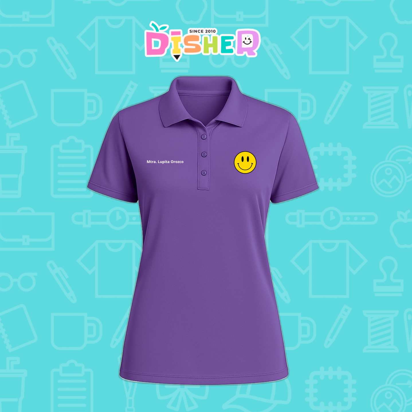 PBD-D-084: Polo Bordada Dry Fit Dama I Manzana preescolar