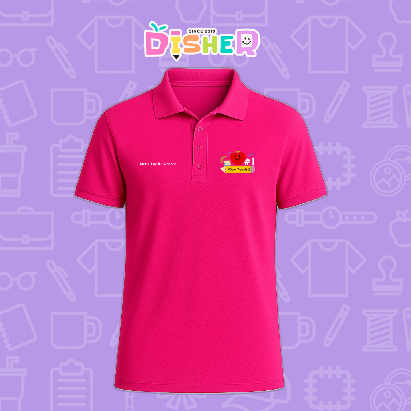 PBD-C-001: Polo Bordada Dry Fit Caballero I Manzana lápiz
