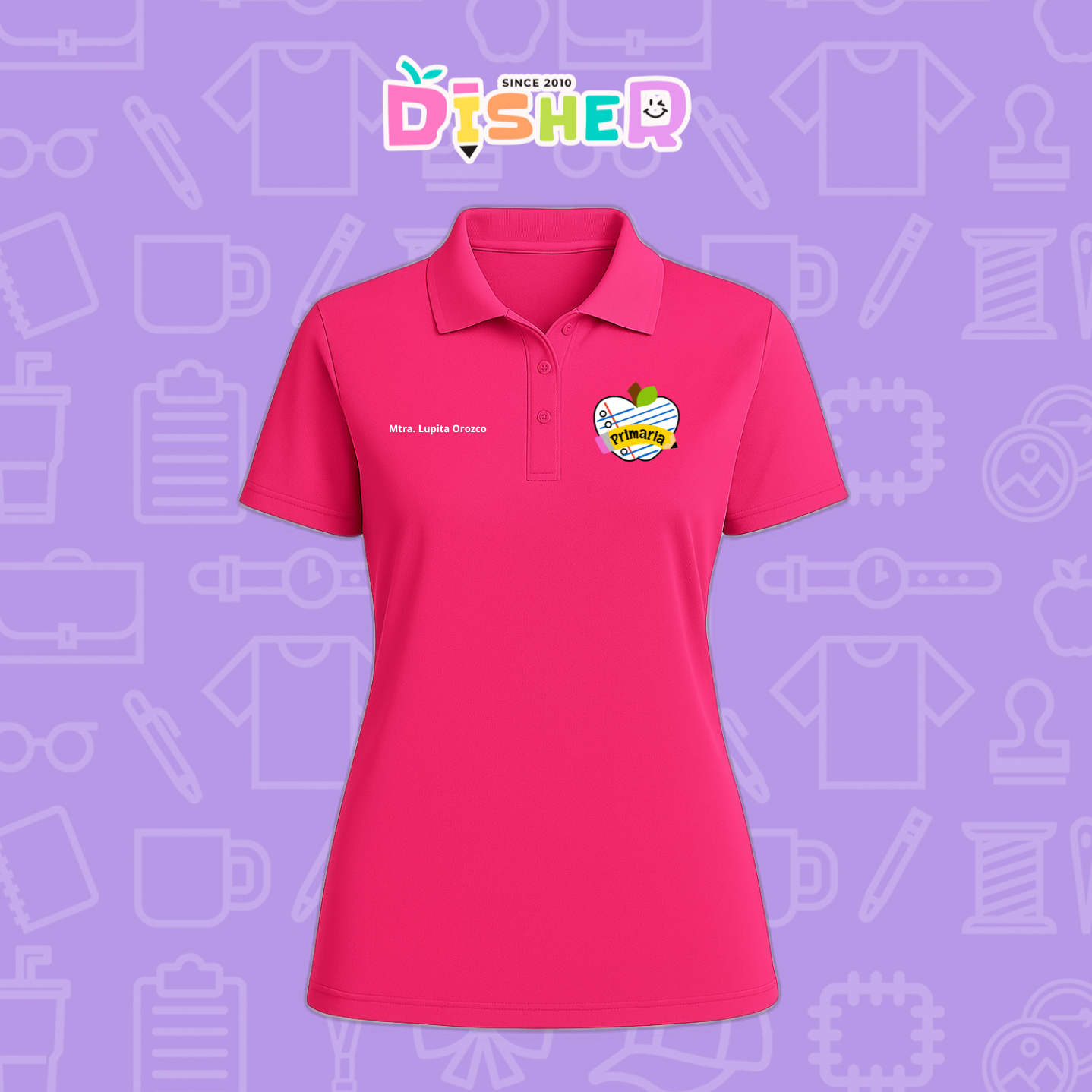 PBD-D-093: Polo Bordada Dry Fit Dama I Corazón papel primaria
