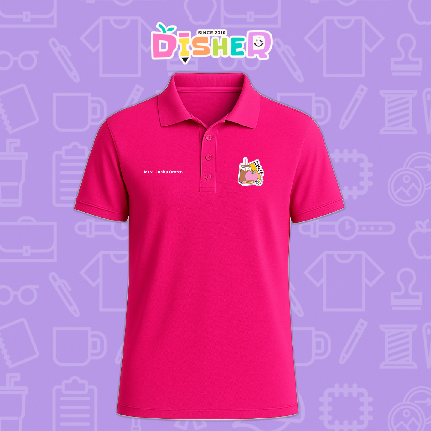 PBD-C-0036: Polo Bordada Dry Fit Caballero I Teacher coffe