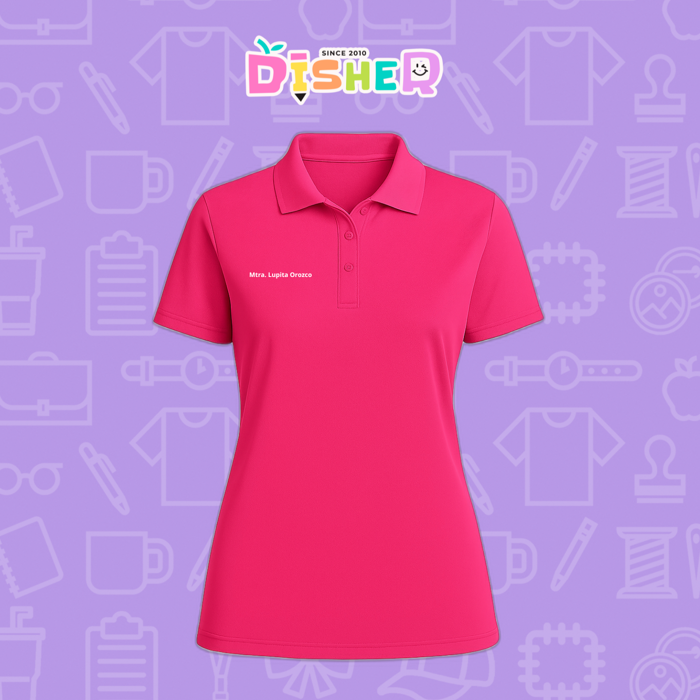 PBD-D-054: Polo Bordada Dry Fit Dama I Cajita sonriente