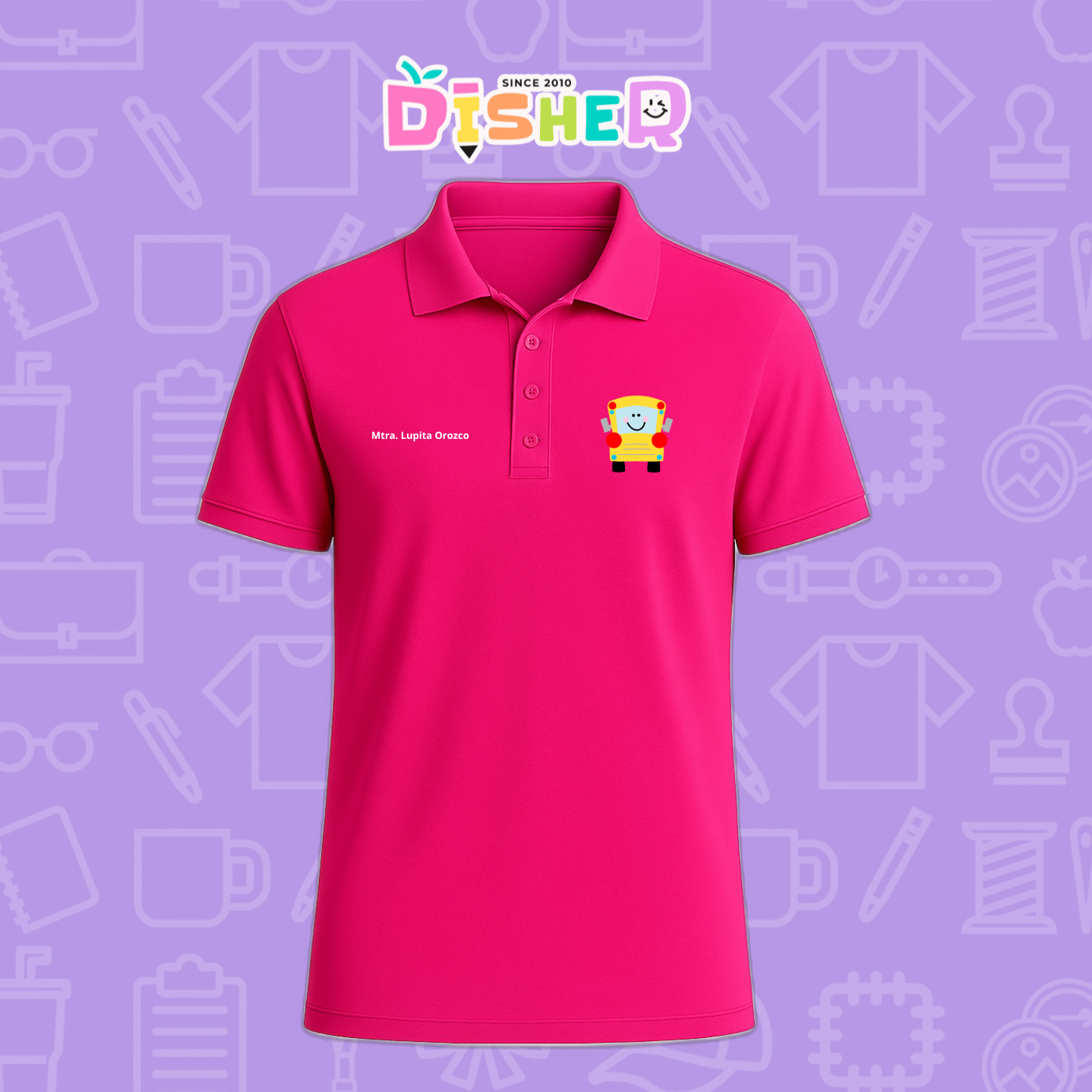 PBD-C-0035: Polo Bordada Dry Fit Caballero I Smile bus