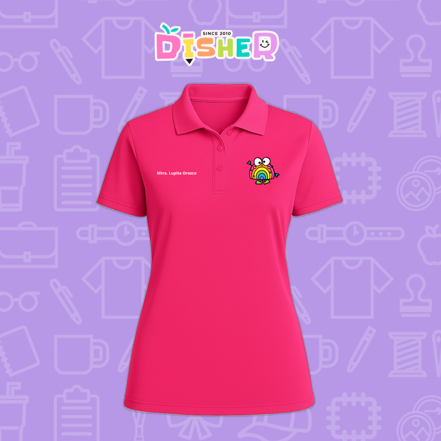 PBD-D-029: Polo Bordada Dry Fit Dama I Arcoíris manitas