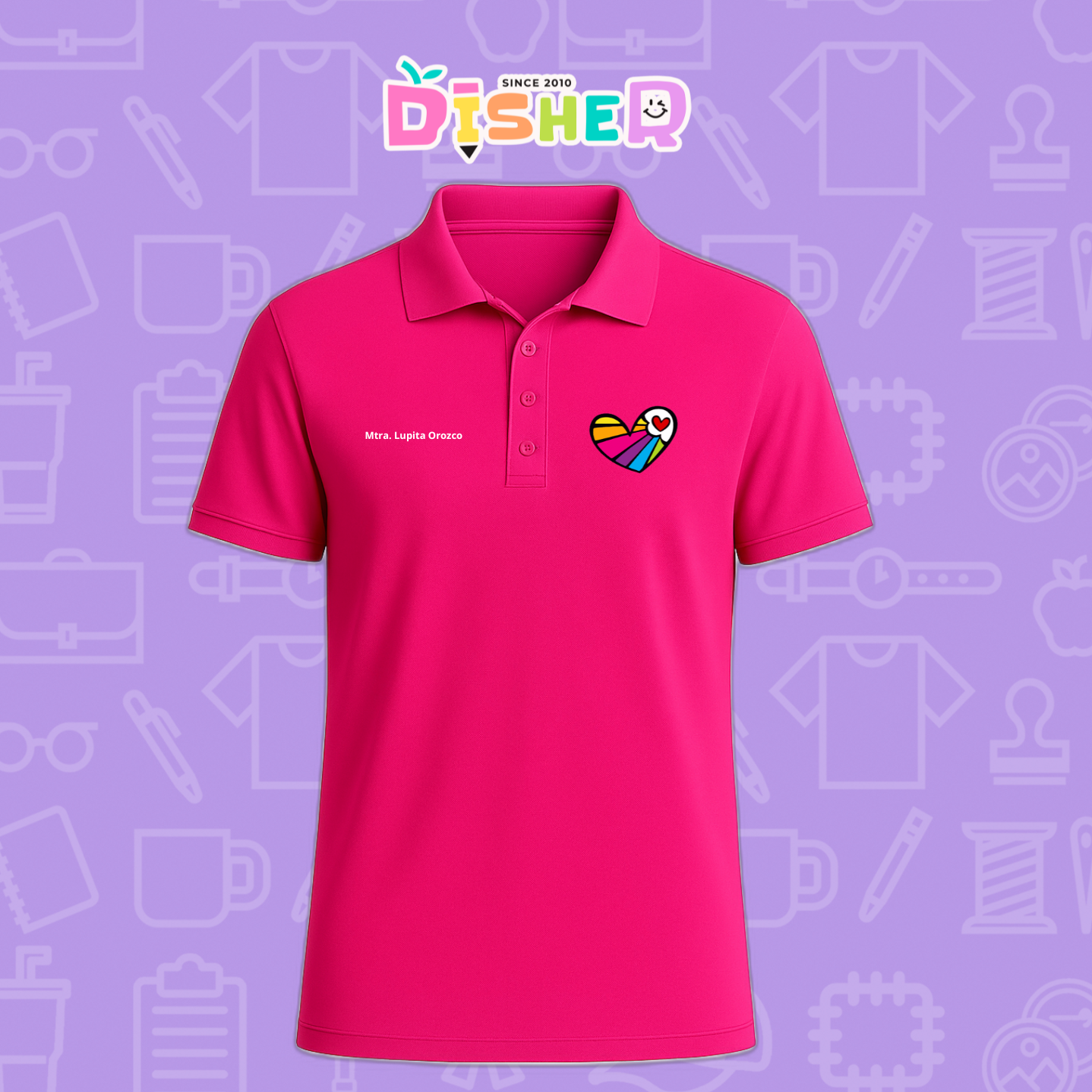 PBD-C-0073: Polo Bordada Dry Fit Caballero I Corazón lineas