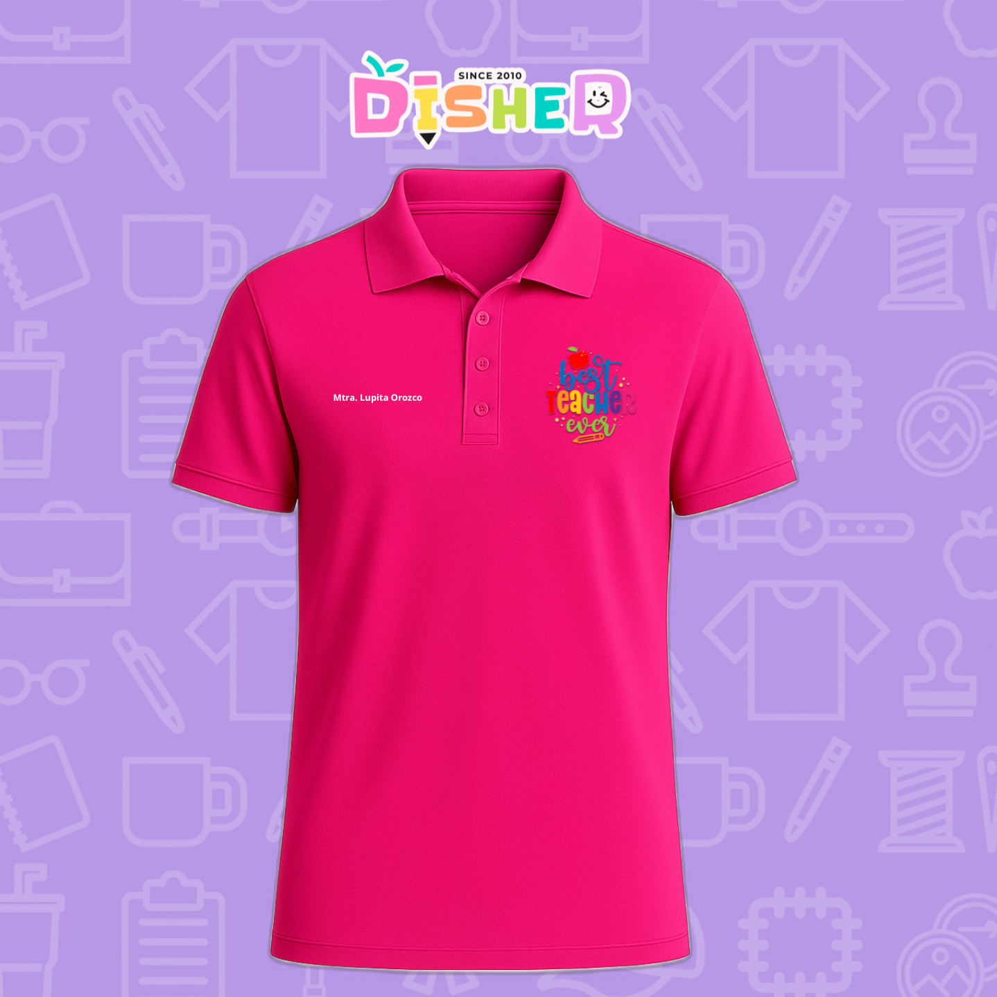 PBD-C-0076: Polo Bordada Dry Fit Caballero I Best teacher ever