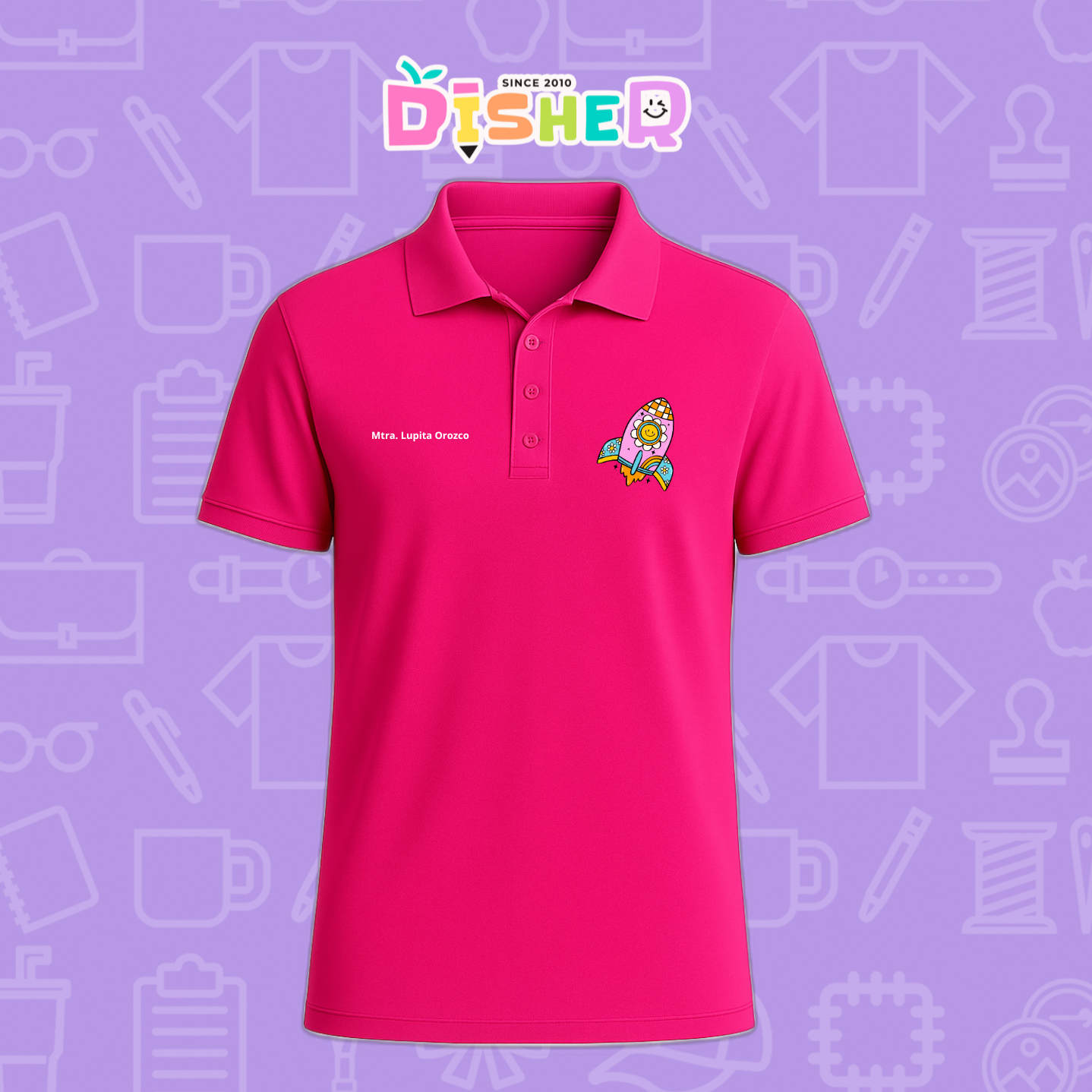 PBD-C-0027: Polo Bordada Dry Fit Caballero I Cohete