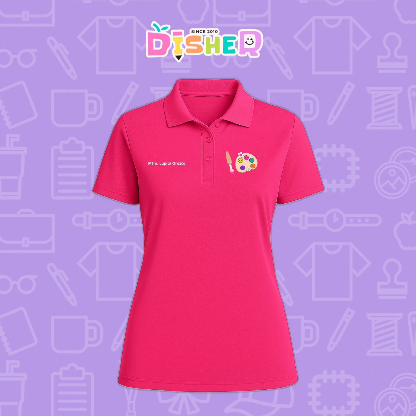 PBD-D-058: Polo Bordada Dry Fit Dama I Acuarelas