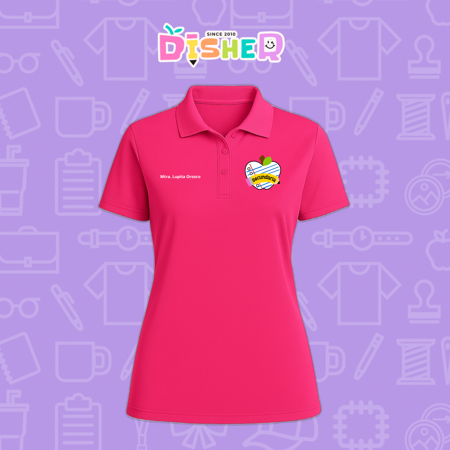PBD-D-094: Polo Bordada Dry Fit Dama I Corazón papel secundaria