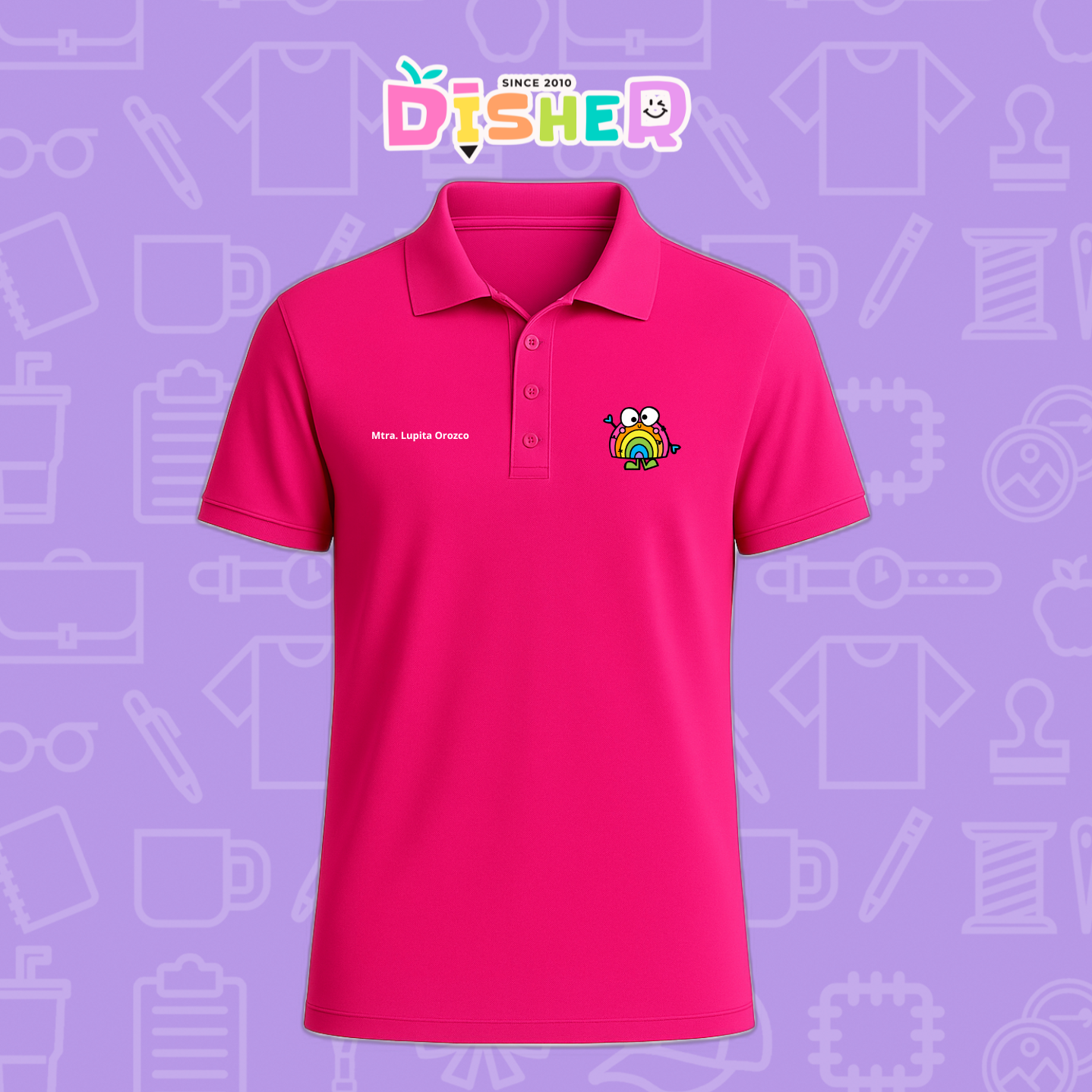 PBD-C-0029: Polo Bordada Dry Fit Caballero I Arcoíris manitas