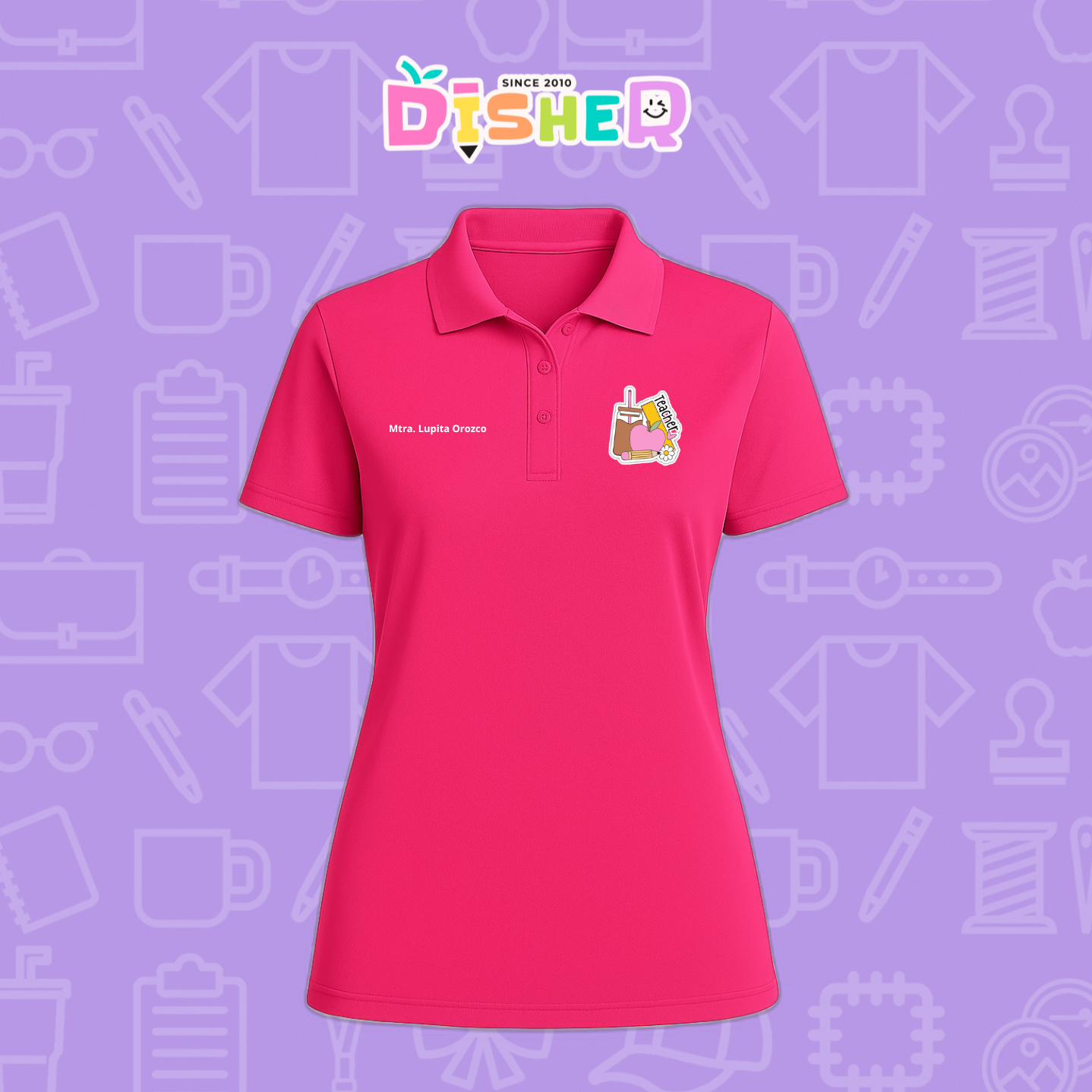 PBD-D-036: Polo Bordada Dry Fit Dama I Teacher coffe
