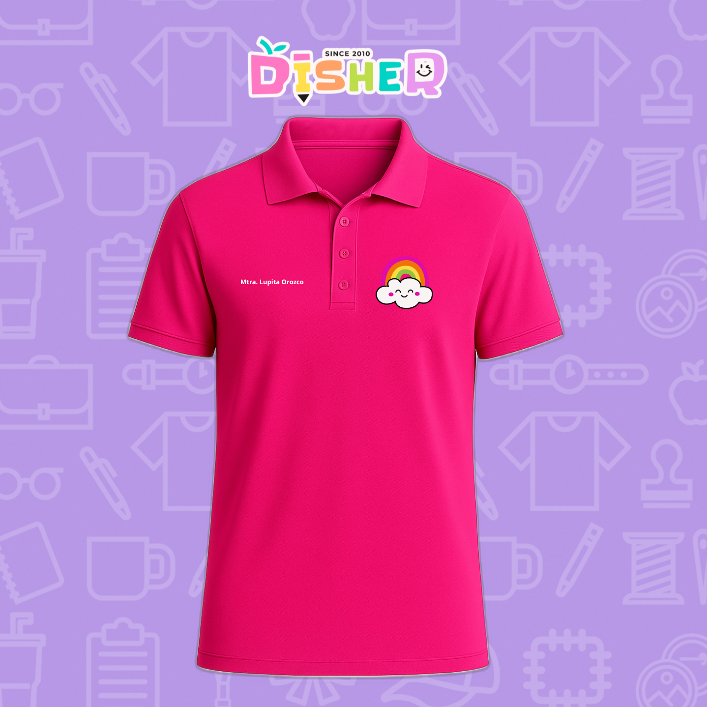 PBD-C-0017: Polo Bordada Dry Fit Caballero I Nube arcoíris